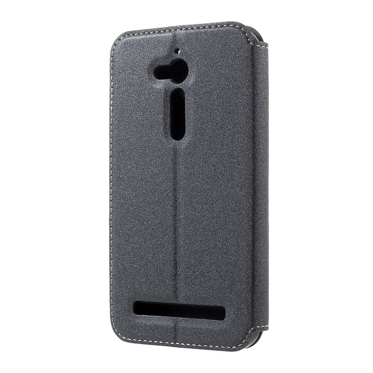 Sand-like Texture Leather Stand Case for Asus Zenfone Go ZB500KL ZB500KG - Black-2