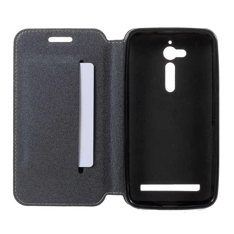 Sand-like Texture Leather Stand Case for Asus Zenfone Go ZB500KL ZB500KG - Black-4