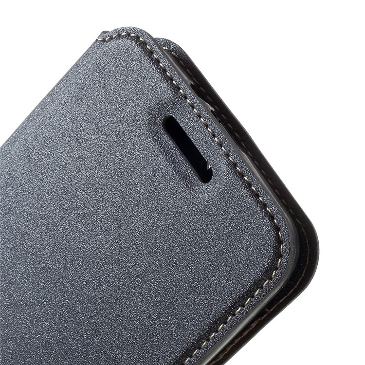 Sand-like Texture Leather Stand Case for Asus Zenfone Go ZB500KL ZB500KG - Black-6