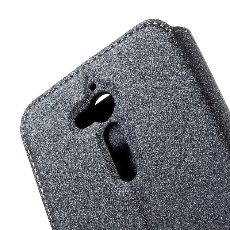 Sand-like Texture Leather Stand Case for Asus Zenfone Go ZB500KL ZB500KG - Black-7