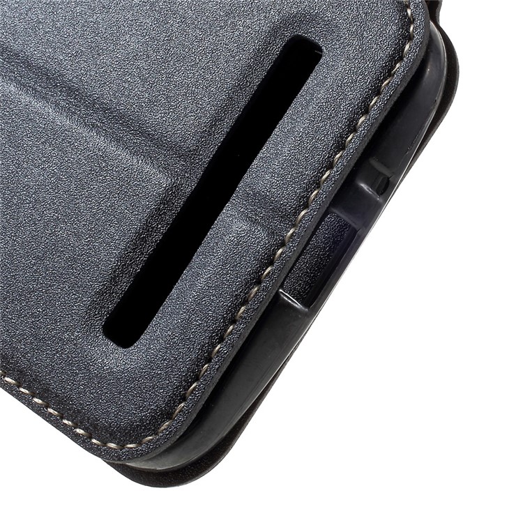 Sand-like Texture Leather Stand Case for Asus Zenfone Go ZB500KL ZB500KG - Black-8