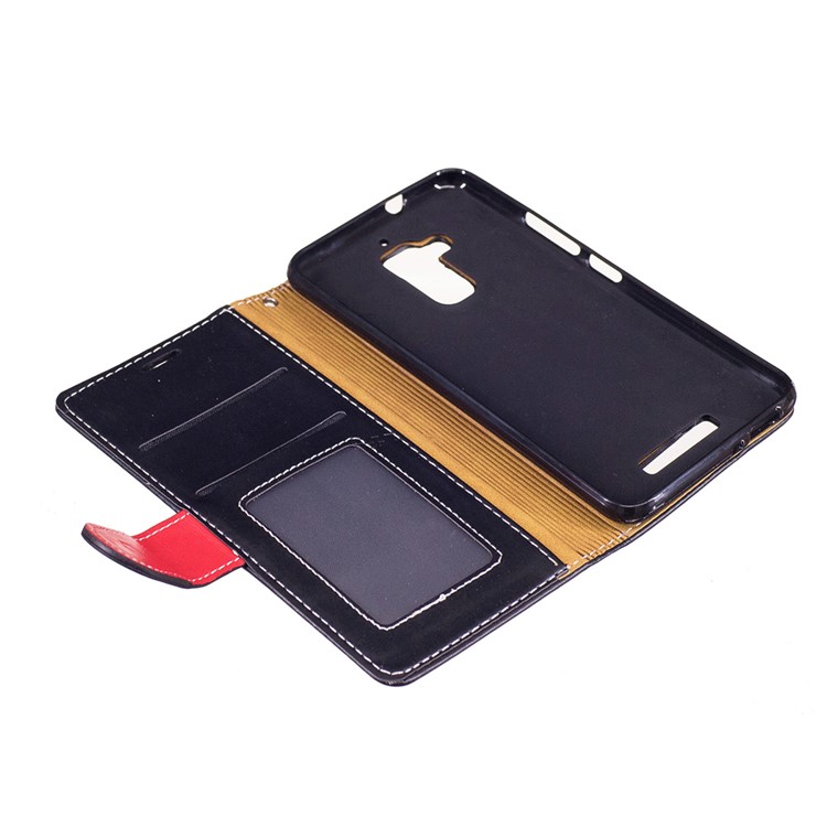 Graceful Series Stitching Leather Case with Hand Strap for Asus Zenfone 3 Max ZC520TL - Black-8