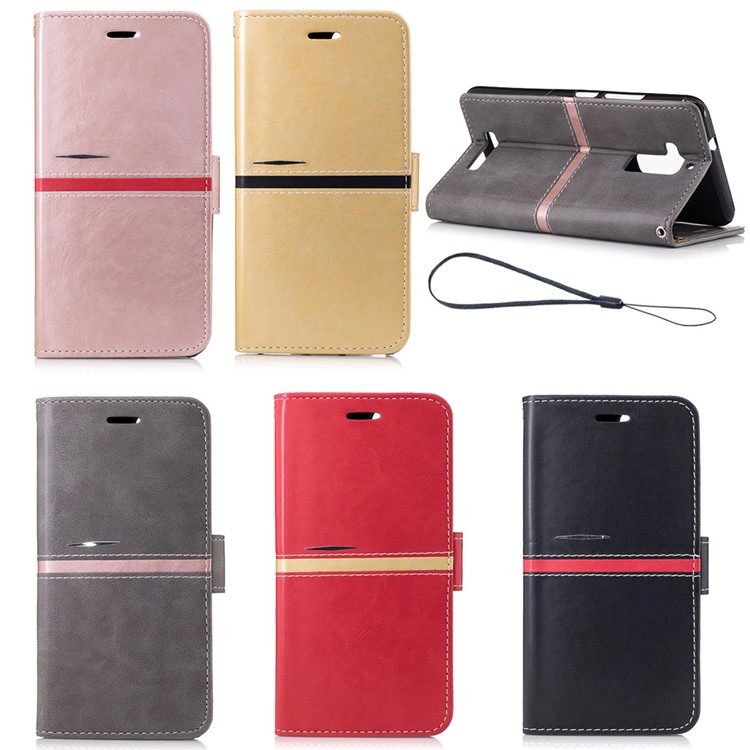 Graceful Series Stitching Leather Case with Hand Strap for Asus Zenfone 3 Max ZC520TL - Black-9