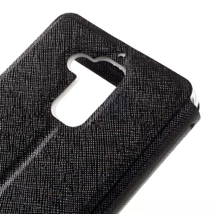Cross Texture View Window Leather Stand Case for Asus Zenfone 3 Max ZC520TL - Black-8