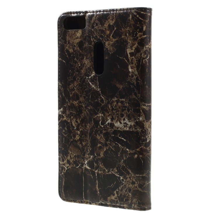 Marble Grain Leather Wallet Phone Case for Asus Zenfone 3 Ultra ZU680KL - Black-2
