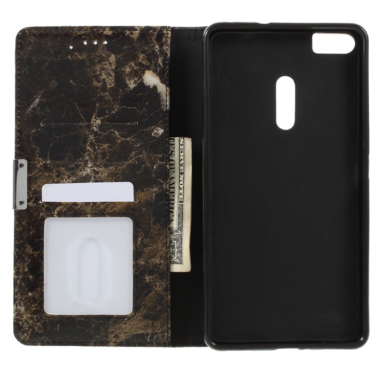 Marble Grain Leather Wallet Phone Case for Asus Zenfone 3 Ultra ZU680KL - Black-6