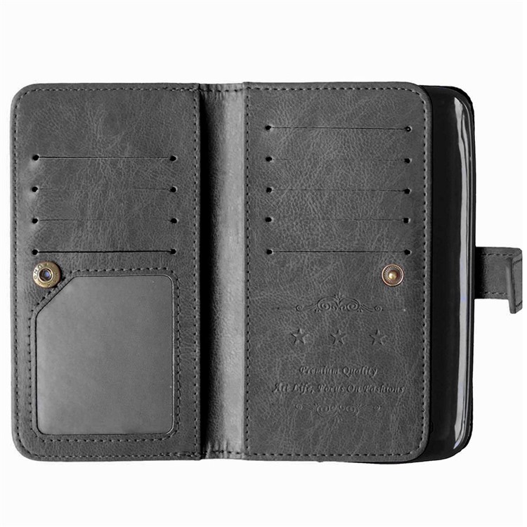 For Asus Zenfone 2 Laser ZE500KG ZE500KL 5.0-inch 9 Card Slots Wallet Crazy Horse Leather Stand Case - Black-6