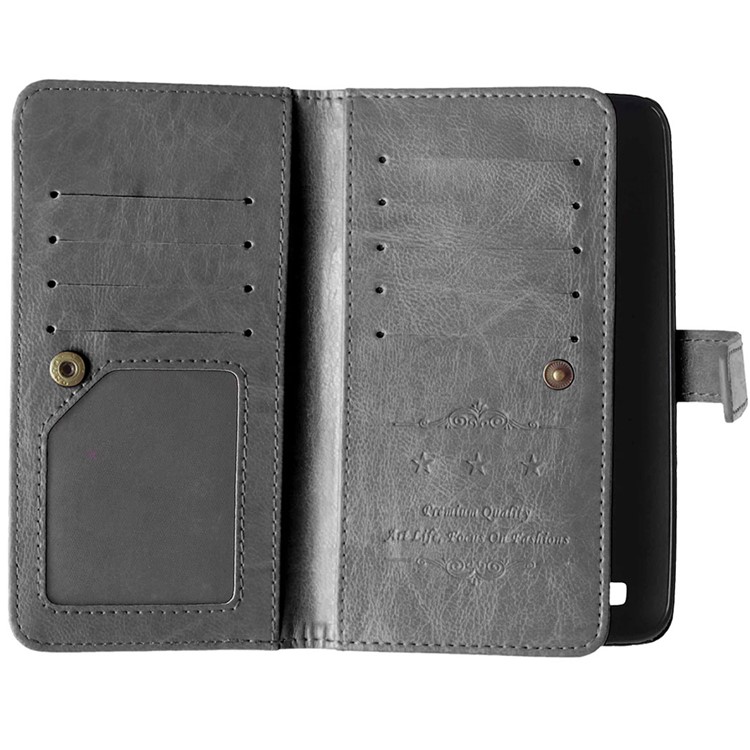 9 Card Slots Wallet Crazy Horse Leather Case for Asus Zenfone 2 Laser ZE550KL - Black-6