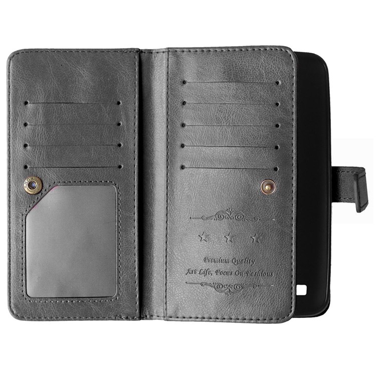 9 ID/Credit Card Slots Crazy Horse Leather Case for Asus Zenfone 2 ZE550ML ZE551ML - Black-3
