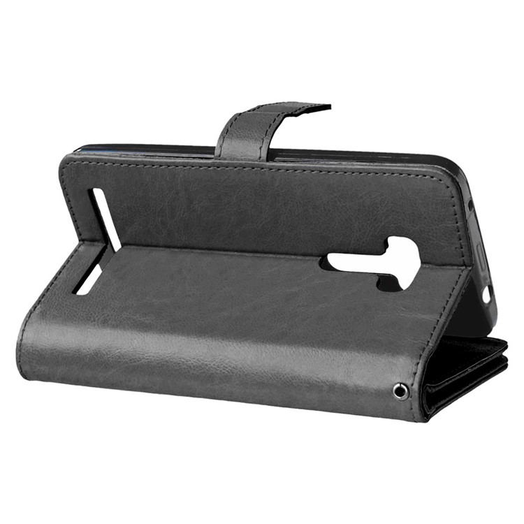 9 ID/Credit Card Slots Wallet Crazy Horse Leather Case for Asus Zenfone Selfie ZD551KL - Black-4