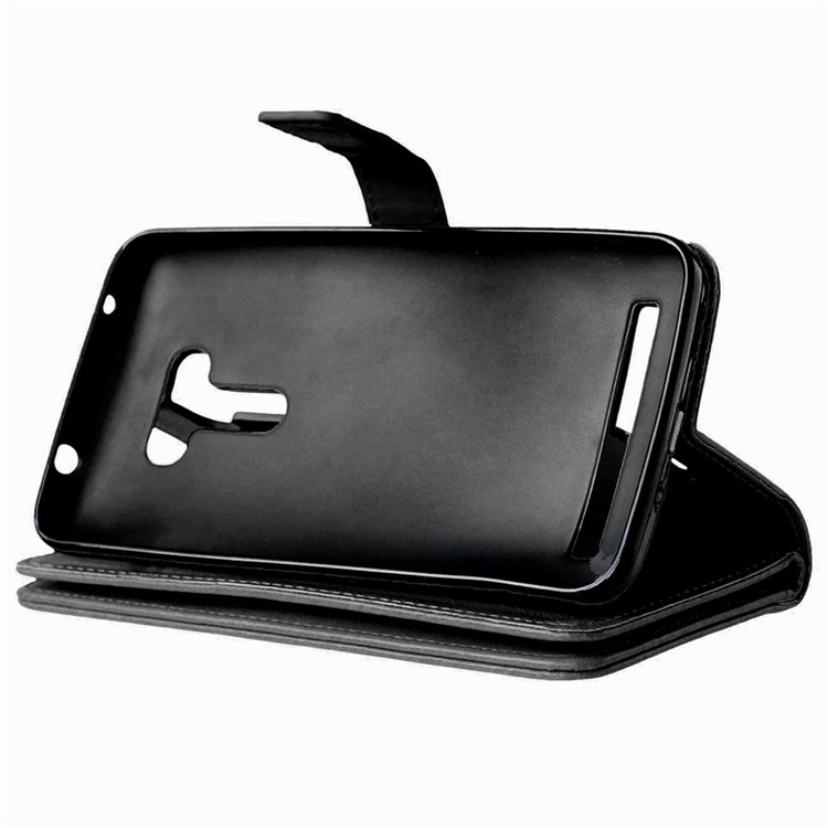 9 ID/Credit Card Slots Wallet Crazy Horse Leather Case for Asus Zenfone Selfie ZD551KL - Black-5