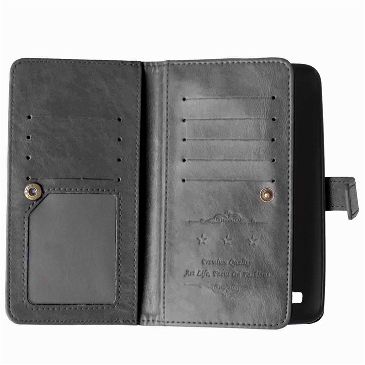9 ID/Credit Card Slots Wallet Crazy Horse Leather Case for Asus Zenfone Selfie ZD551KL - Black-6