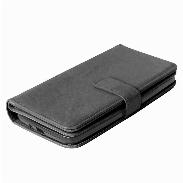 9 ID/Credit Card Slots Wallet Crazy Horse Leather Case for Asus Zenfone Selfie ZD551KL - Black-8