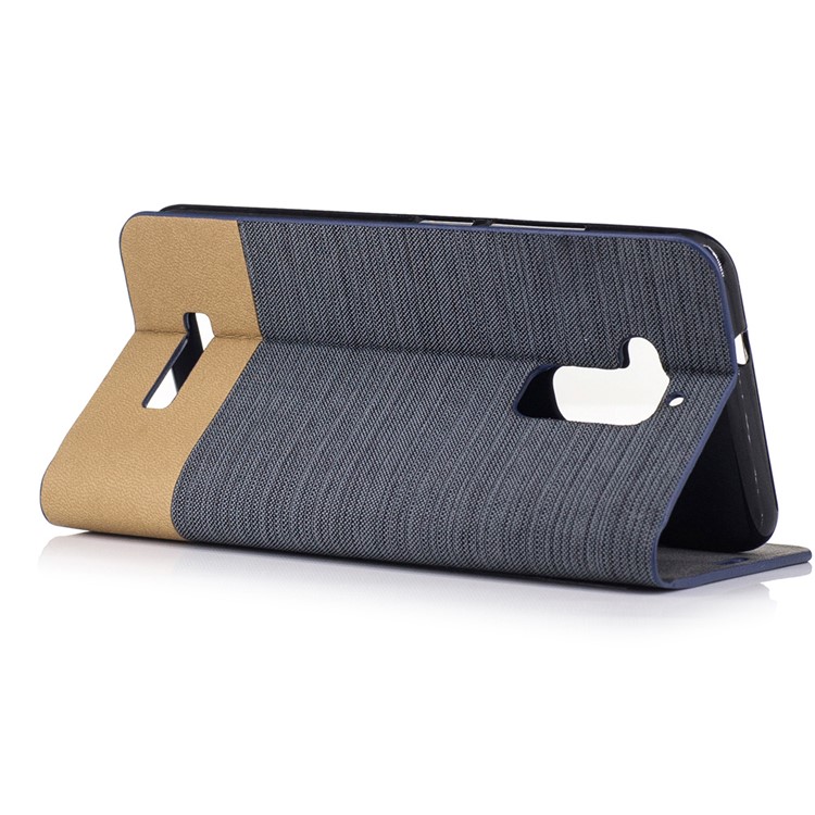 Bi-color Canvas Flip Leather Card Holder Case for Asus Zenfone 3 Max ZC520TL - Dark Grey-3