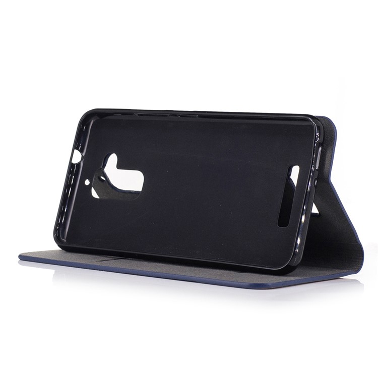 Bi-color Canvas Flip Leather Card Holder Case for Asus Zenfone 3 Max ZC520TL - Dark Grey-4
