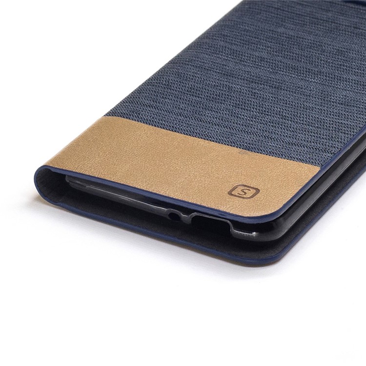 Bi-color Canvas Flip Leather Card Holder Case for Asus Zenfone 3 Max ZC520TL - Dark Grey-5