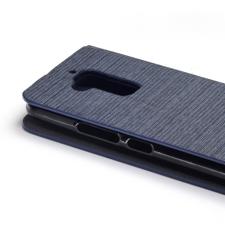 Bi-color Canvas Flip Leather Card Holder Case for Asus Zenfone 3 Max ZC520TL - Dark Grey-6