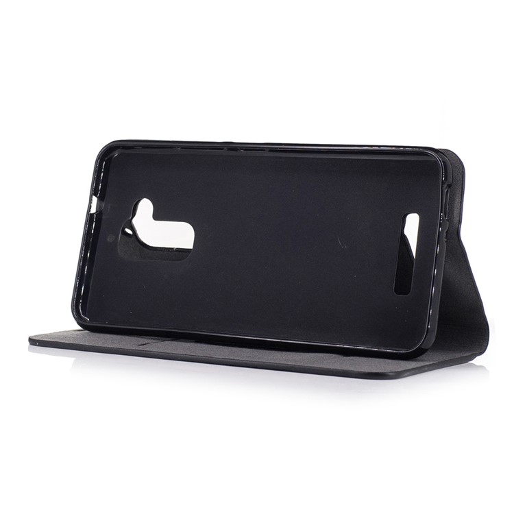 Bi-color Canvas Card Holder Leather Flip Stand Cover for Asus Zenfone 3 Max ZC520TL - Coffee-4