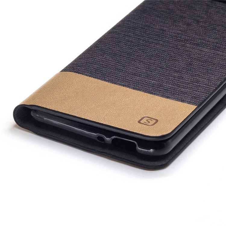 Bi-color Canvas Card Holder Leather Flip Stand Cover for Asus Zenfone 3 Max ZC520TL - Coffee-5