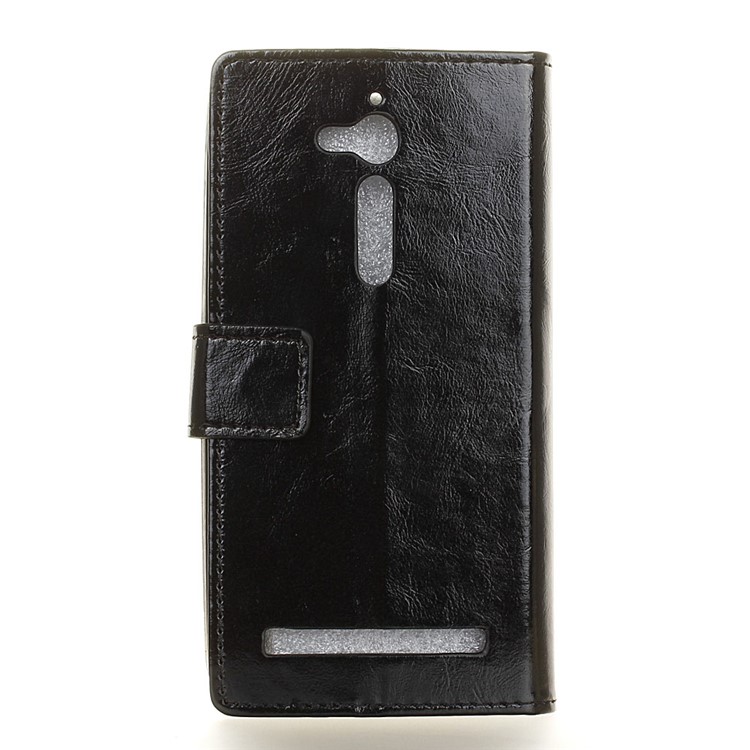 Crazy Horse Wallet Leather Stand Case for Asus Zenfone Go ZB500KL - Black-2