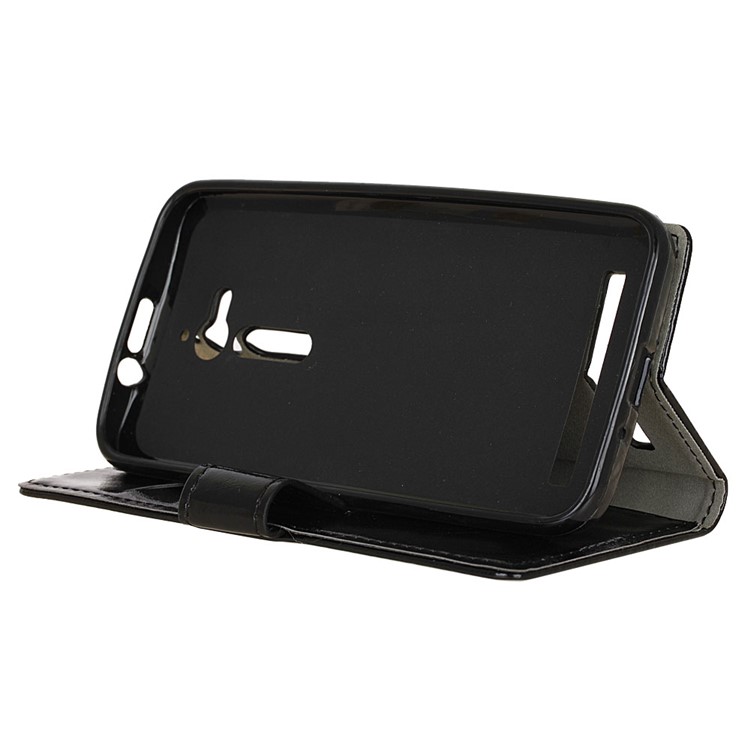 Crazy Horse Wallet Leather Stand Case for Asus Zenfone Go ZB500KL - Black-4