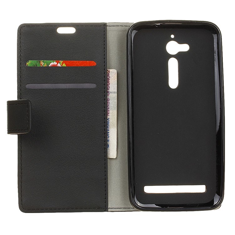 Wallet Stand Leather Cell Phone Case for Asus Zenfone Go ZB500KL - Black-3