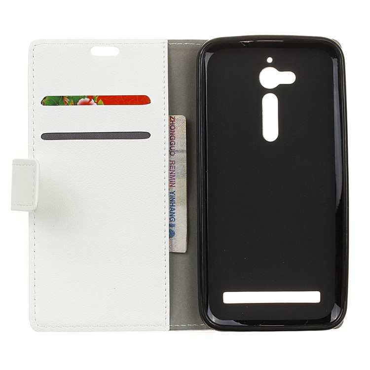 Wallet Stand Leather Mobile Phone Cover for Asus Zenfone Go ZB500KL - White-3