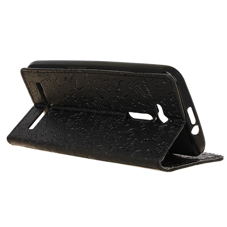 Cartoon Graffiti Leather Wallet Stand Mobile Case for Asus Zenfone Go ZB500KL - Black-5