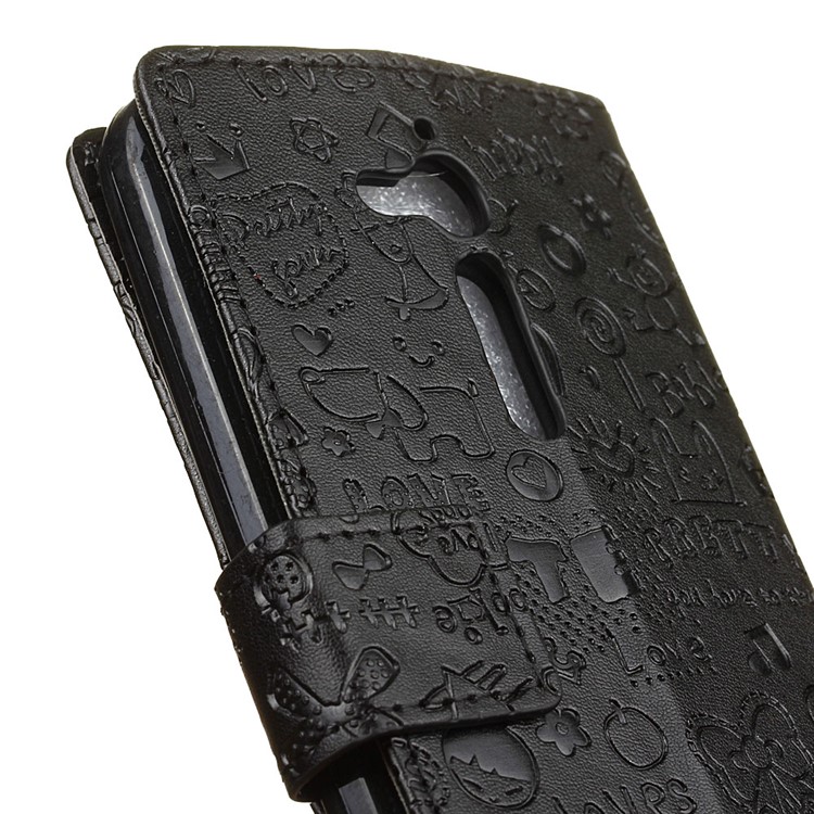 Cartoon Graffiti Leather Wallet Stand Mobile Case for Asus Zenfone Go ZB500KL - Black-7