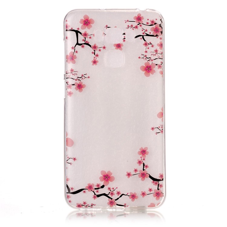 Pattern Printing IMD TPU Gel Case for Asus Zenfone 3 Max ZC553KL - Plum Blossom-1