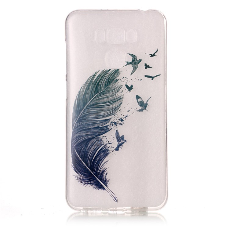 Pattern Printing IMD TPU Case Shell for Asus Zenfone 3 Max ZC553KL - Feather Pattern-1