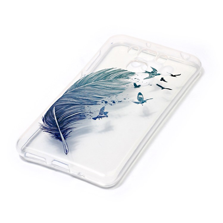 Pattern Printing IMD TPU Case Shell for Asus Zenfone 3 Max ZC553KL - Feather Pattern-2