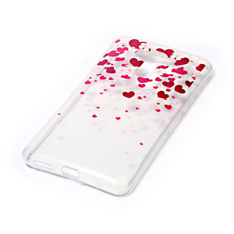 IMD Pattern TPU Clear Mobile Cover for Asus Zenfone 3 Laser ZC551KL - Hearts and Flowers-2