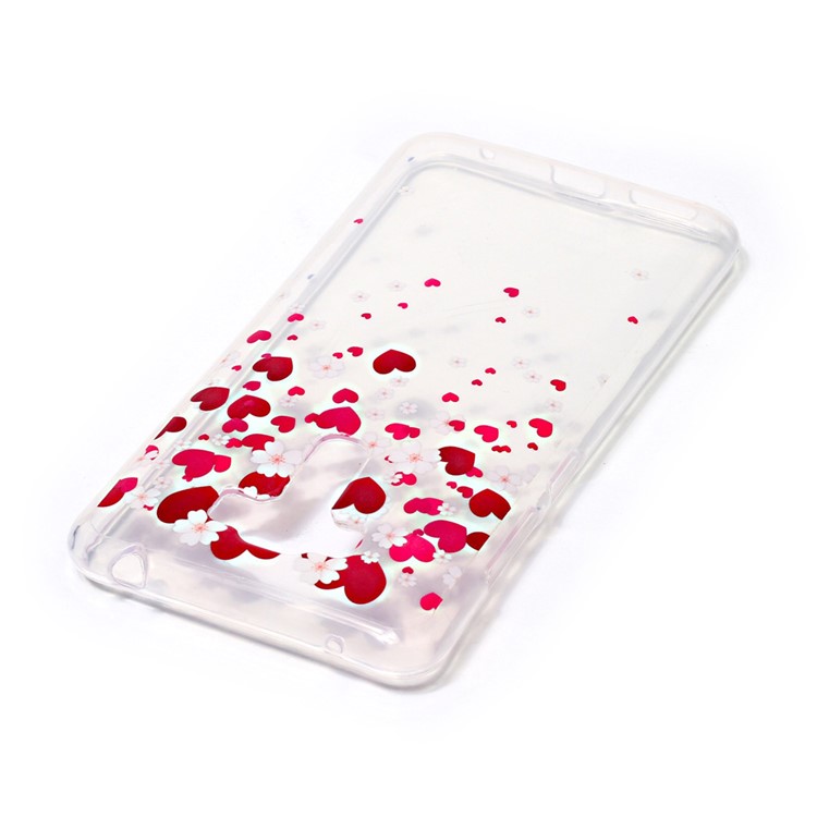 IMD Pattern TPU Clear Mobile Cover for Asus Zenfone 3 Laser ZC551KL - Hearts and Flowers-3