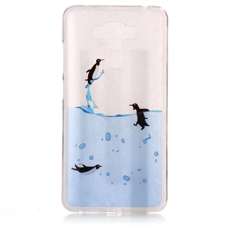 Patterned TPU IMD Clear Phone Case for Asus Zenfone 3 Laser ZC551KL - Penguins-1