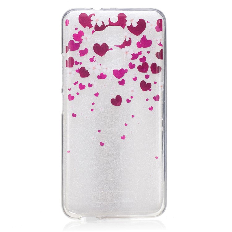 Clear TPU IMD Patterned Skin Cover for Asus Zenfone 3 Max ZC520TL - Hearts and Flowers-1