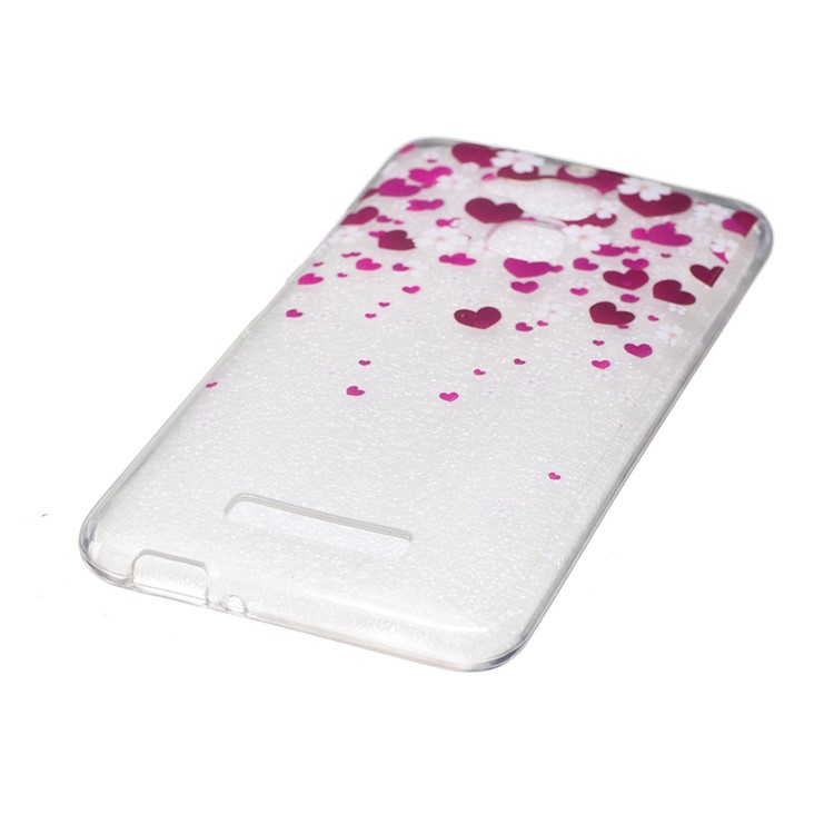 Clear TPU IMD Patterned Skin Cover for Asus Zenfone 3 Max ZC520TL - Hearts and Flowers-2