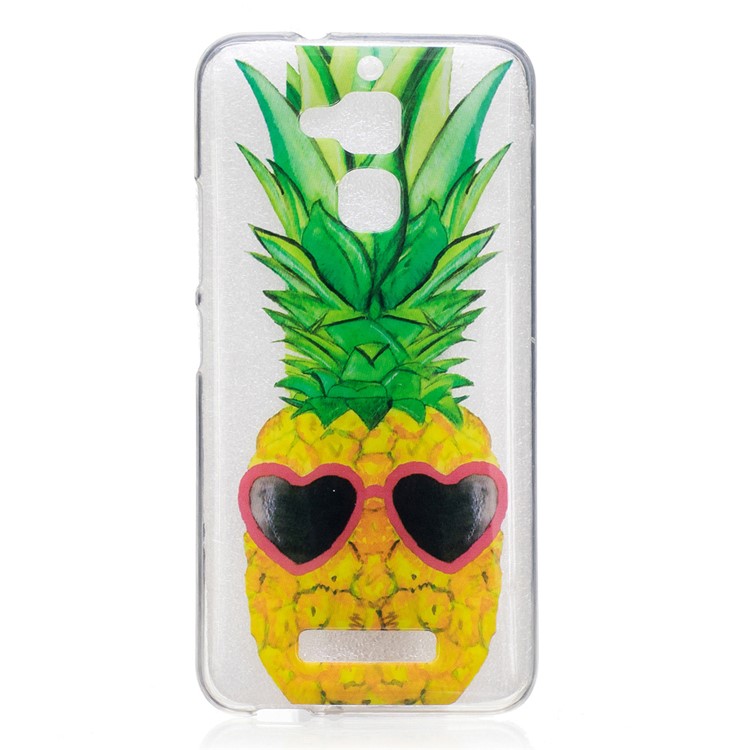 IMD Printing Pattern TPU Case for Asus Zenfone 3 Max ZC520TL - Heart Sunglasses Pineapple-1