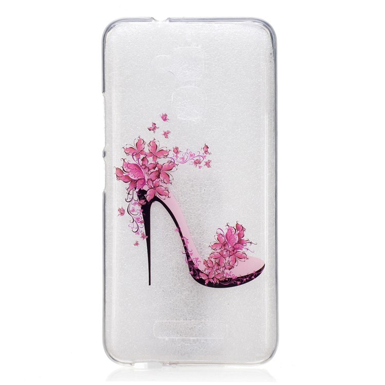 Clear IMD Pattern TPU Mobile Casing for Asus Zenfone 3 Max ZC520TL - Flowered High Heel-1