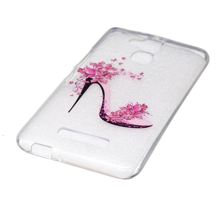 Clear IMD Pattern TPU Mobile Casing for Asus Zenfone 3 Max ZC520TL - Flowered High Heel-2