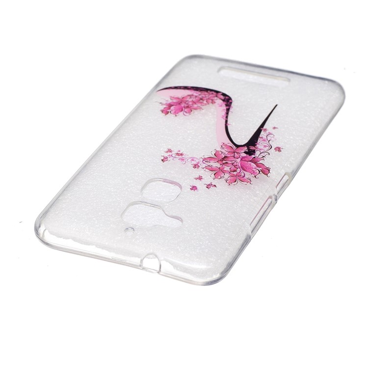 Clear IMD Pattern TPU Mobile Casing for Asus Zenfone 3 Max ZC520TL - Flowered High Heel-3