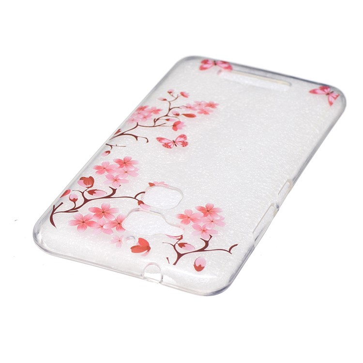 Patterned IMD Case TPU Cover for Asus Zenfone 3 Max ZC520TL - Red Flowers and Butterflies-3