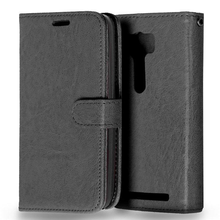Multi-slot Leather Folio Stand Phone Case for Asus Zenfone 2 Laser ZE500KG ZE500KL 5.0-inch - Black-3
