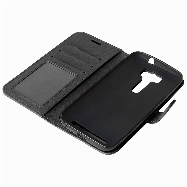 Multi-slot Leather Folio Stand Phone Case for Asus Zenfone 2 Laser ZE500KG ZE500KL 5.0-inch - Black-5