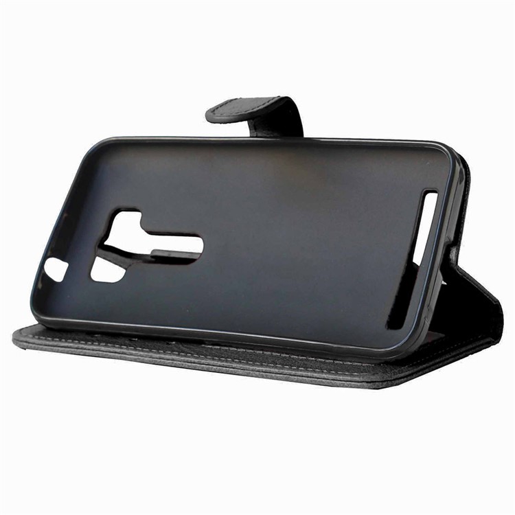 Multi-slot Leather Folio Stand Phone Case for Asus Zenfone 2 Laser ZE500KG ZE500KL 5.0-inch - Black-7