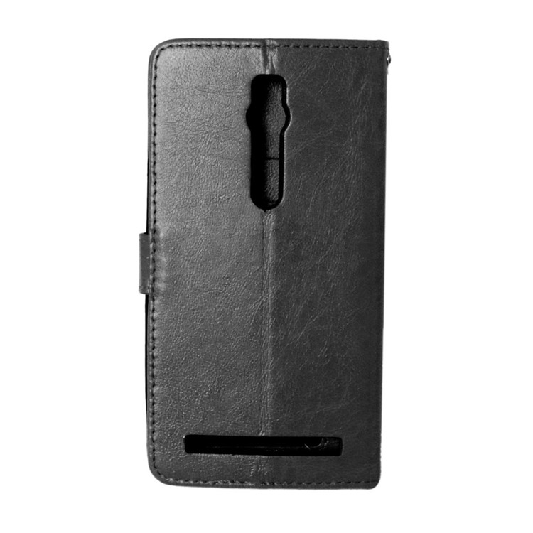 Anti-scratch Leather Wallet Phone Case for Asus Zenfone 2 ZE550ML ZE551ML - Black-4