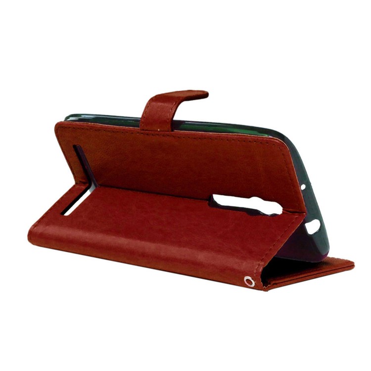 Anti-scratch Leather Wallet Phone Stand Accessory for Asus Zenfone 2 ZE550ML ZE551ML - Brown-6