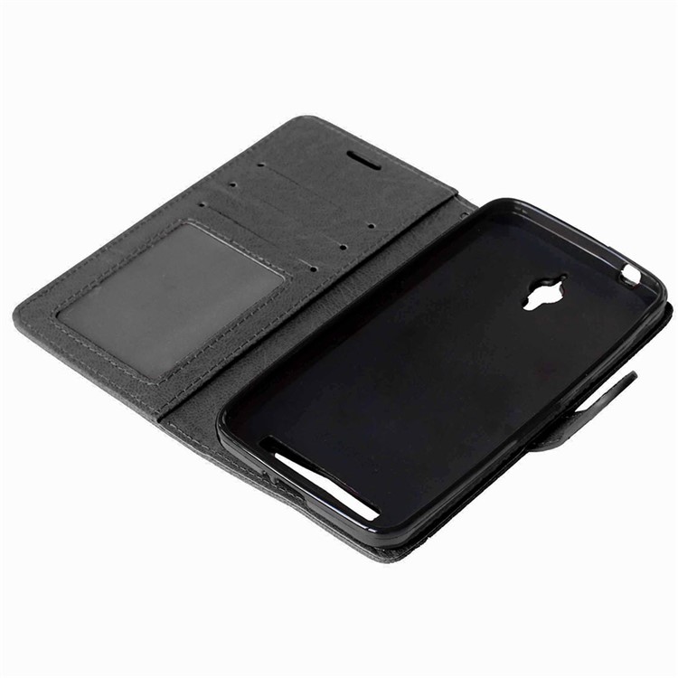 Crazy Horse Leather Wallet Case for Asus Zenfone Go ZC500TG - Black-5