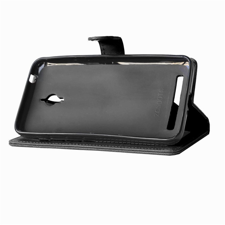Crazy Horse Leather Wallet Case for Asus Zenfone Go ZC500TG - Black-7