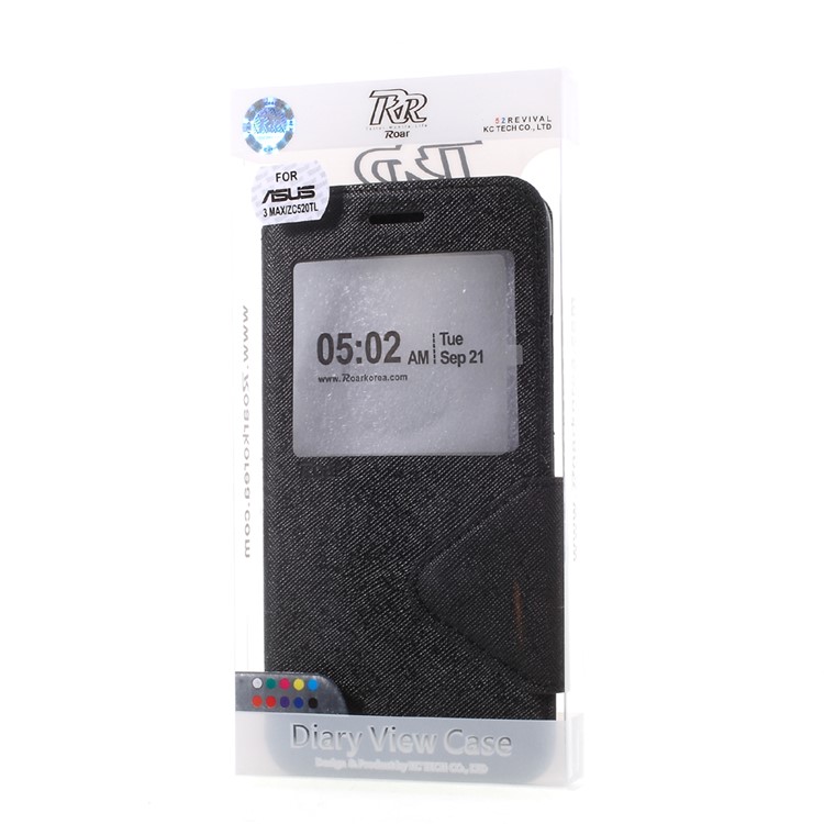ROAR KOREA View Window Leather Flip Case for Asus Zenfone 3 Max ZC520TL - Black-10